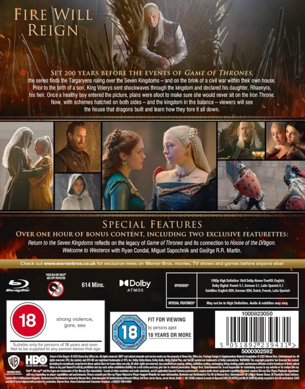 House of the Dragon: Season 1 [Blu-Ray] [2022] [Region Free] - Image 2